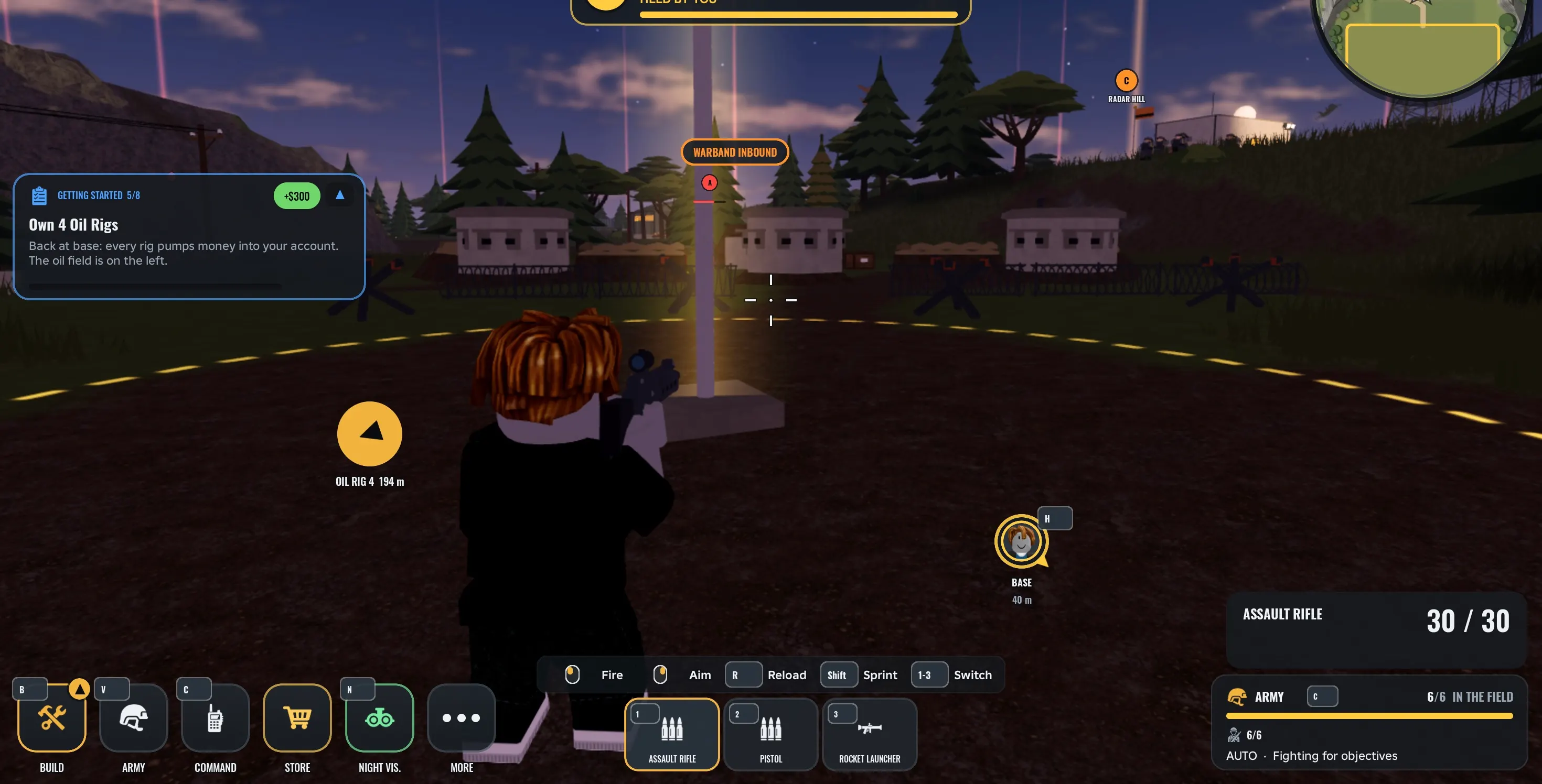 Army Commander Tycoon capture point tutorial reward of $400